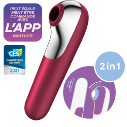 Satisfyer Stimulateur de clitoris + Vibromasseur Dual Love Rouge